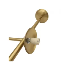 LAMPADARIO A SOSPENSIONE ORO CON 6 SFERE BOLLE BIANCHE IN VETRO ATTACCO G9 33726