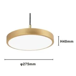LAMPADARIO A SOSPENSIONE LED 40W ORO CERCHIO TONDO MODERNO MINIMAL LUCE 6500K 32927