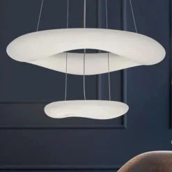 LAMPADARIO A SOSPENSIONE MODERNO A FORMA DI DOPPIA NUVOLA ANELLO GALLEGGIANTE LAMPADA