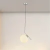 LAMPADARIO A SOSPENSIONE ATTACCO E27 ARGENTO CON SFERA VETRO MODERNO MINIMAL 33474