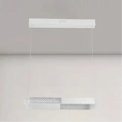 LAMPADARIO A SOSPENSIONE LED 28W RETTANGOLARE BIANCO CRISTALLO CON TELECOMANDO 32064