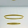 LAMPADARIO A SOSPENSIONE LED MODERNO DOPPIO CERCHIO ORO 58W CON TELECOMANDO 31883