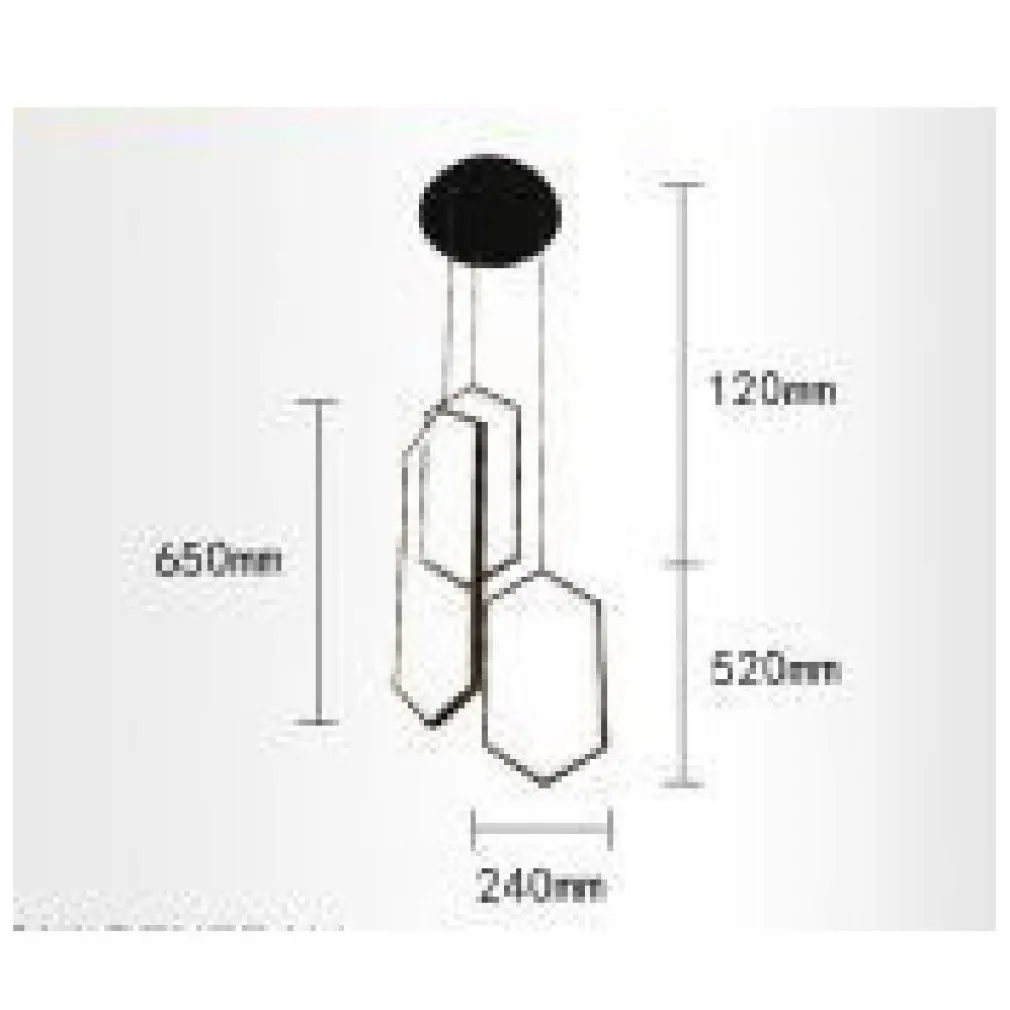 LAMPADARIO A SOSPENSIONE SOFFITTO LED MODERNO 70WATT ESAGONI PENDENTI NERO LP-05