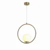 LAMPADARIO A SOSPENSIONE MINIMALISTA LAMPADA METALLO BRONZO CON SFERA VETRO G9 A97