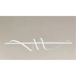 LAMPADARIO A SOSPENSIONE LED 65W BIANCO SPIRALE ONDULATO LUCE 4000K VORTICE ORIZZONTALE 32422