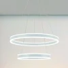 LAMPADARIO A SOSPENSIONE LED MODERNO DOPPIO CERCHIO BIANCO 58W CON TELECOMANDO 31869