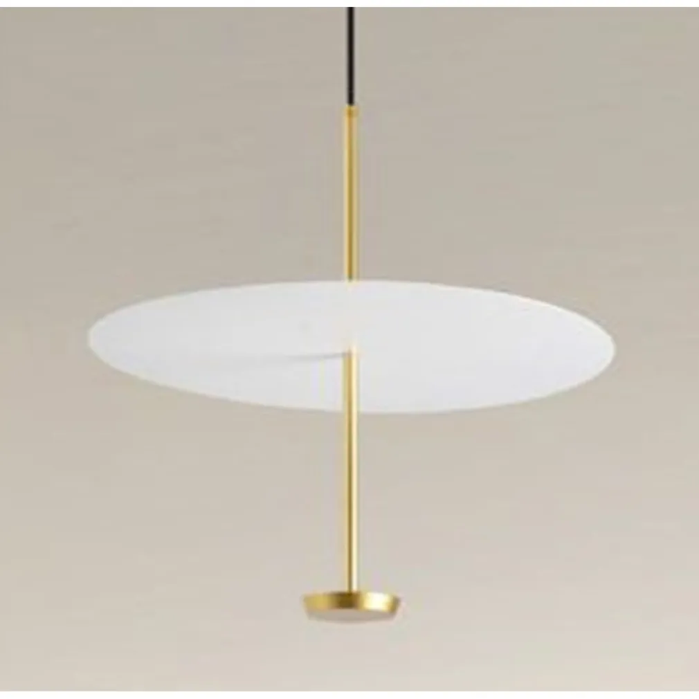 LAMPADARIO A SOSPENSIONE LUCE 6500K LED 18W DISCO PARALUME PIATTO BIANCO ORO TONDO 33207