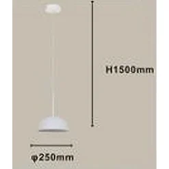 LAMPADARIO A SOSPENSIONE MODERNO CON PARALUME CUPOLA IN FERRO BIANCO E27 33764