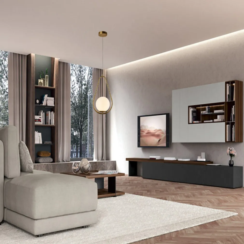 LAMPADARIO A SOSPENSIONE DESIGN A GOCCIA BRONZO METALLO CON SFERA LAMPADA ATTACCO G9 A27