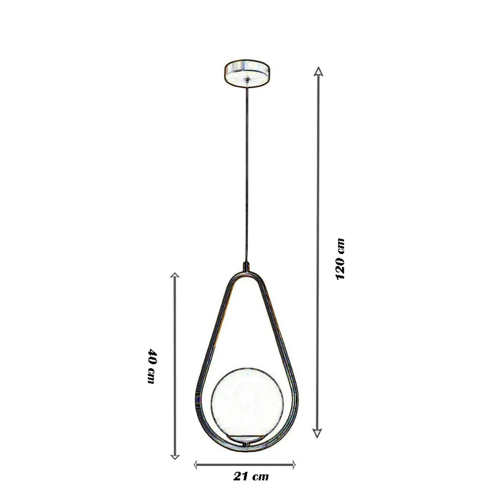 LAMPADARIO A SOSPENSIONE DESIGN A GOCCIA BRONZO METALLO CON SFERA LAMPADA ATTACCO G9 A27