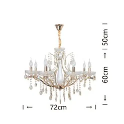 LAMPADARIO A SOSPENSIONE SOFFITTO CLASSICO 8 BRACCI E14 EFFETTO CRISTALLO A60-8