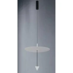 LAMPADARIO A SOSPENSIONE LAMPADA 12W LUCE LED 4000K DISCO Ø23.5CM CONO BIANCO 32972