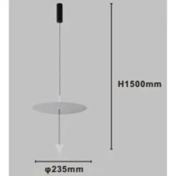 LAMPADARIO A SOSPENSIONE LAMPADA 12W LUCE LED 4000K DISCO Ø23.5CM CONO BIANCO 32972