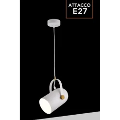 LAMPADARIO A SOSPENSIONE DA SOFFITTO DESIGN CON PARALUME ORIENTABILE ATTACCO E27 IP20 A21