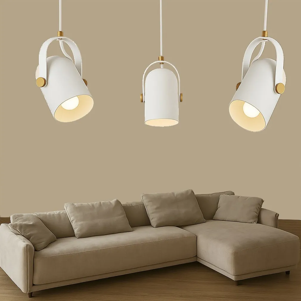 LAMPADARIO A SOSPENSIONE DA SOFFITTO DESIGN CON PARALUME ORIENTABILE ATTACCO E27 IP20 A21