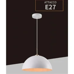 LAMPADARIO A SOSPENSIONE SOFFITTO E27 PARALUME CUPOLA IN FERRO ELEGANTE IP20 B92