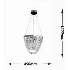 LAMPADARIO A SOSPENSIONE LED 35 W DESIGN MODERNO CRISTALLI LUCE FREDDA 6500K B74