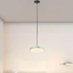 LAMPADARIO A SOSPENSIONE LED 40W ARGENTO CERCHIO TONDO MODERNO MINIMAL LUCE 4000K 32934