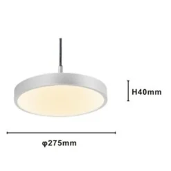 LAMPADARIO A SOSPENSIONE LED 40W ARGENTO CERCHIO TONDO MODERNO MINIMAL LUCE 4000K 32934