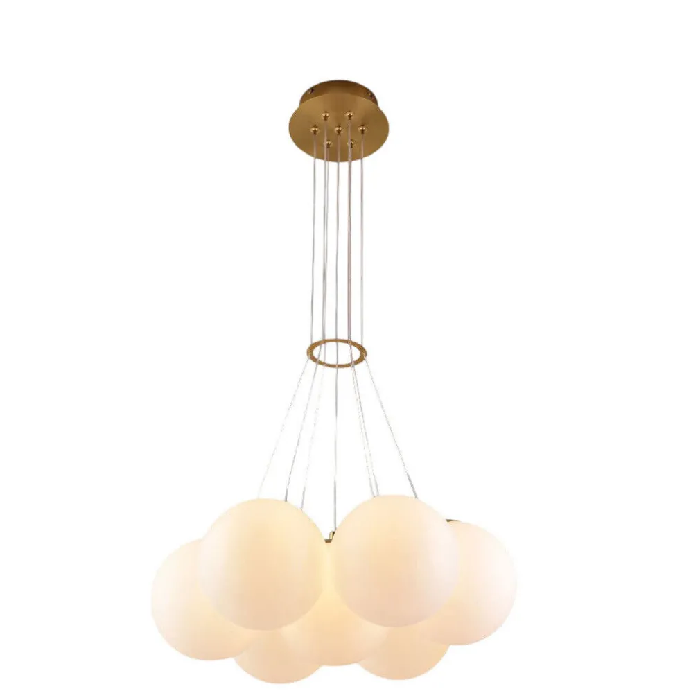 LAMPADARIO A SOSPENSIONE BRONZO LAMPADA MINIMAL DA SOFFITTO CON 7 SFERE ATTACCO G9 LP-84-7