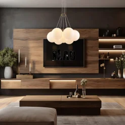 LAMPADARIO A SOSPENSIONE BRONZO LAMPADA MINIMAL DA SOFFITTO CON 7 SFERE ATTACCO G9 LP-84-7