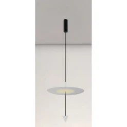 LAMPADARIO A SOSPENSIONE LAMPADA 18W LUCE LED 4000K DISCO Ø42CM CONO BIANCO 33030