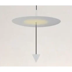 LAMPADARIO A SOSPENSIONE LAMPADA 18W LUCE LED 4000K DISCO Ø42CM CONO BIANCO 33030