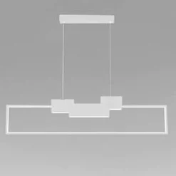 LAMPADARIO A SOSPENSIONE LED 42W RETTANGOLARE DESIGN MODERNO BIANCO LUCE FREDDA 71578
