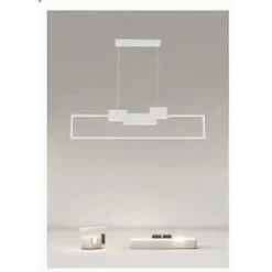 LAMPADARIO A SOSPENSIONE LED 42W RETTANGOLARE DESIGN MODERNO BIANCO LUCE FREDDA 71578