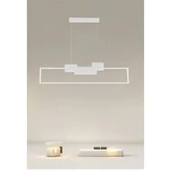 LAMPADARIO A SOSPENSIONE LED 42W RETTANGOLARE DESIGN MODERNO BIANCO LUCE FREDDA 71578