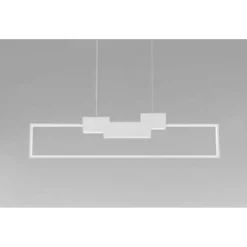 LAMPADARIO A SOSPENSIONE LED 42W RETTANGOLARE DESIGN MODERNO BIANCO LUCE FREDDA 71578