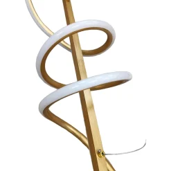 LAMPADARIO A SOSPENSIONE LED 65W ORO SPIRALE ONDULATO LUCE 6500K VORTICE ORIZZONTALE 32453