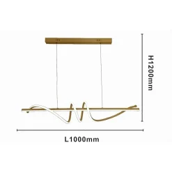 LAMPADARIO A SOSPENSIONE LED 65W ORO SPIRALE ONDULATO LUCE 6500K VORTICE ORIZZONTALE 32453