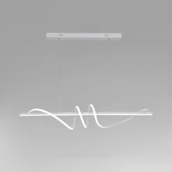 LAMPADARIO A SOSPENSIONE LED 65W BIANCO SPIRALE ONDULATO LUCE 6500K VORTICE ORIZZONTALE 32439