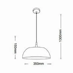 LAMPADARIO A SOSPENSIONE SOFFITTO E27 FERRO PARALUME MODERNO ELEGANTE CUPOLA B90