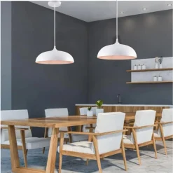 LAMPADARIO A SOSPENSIONE SOFFITTO E27 FERRO PARALUME MODERNO ELEGANTE CUPOLA B90