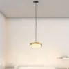 LAMPADARIO A SOSPENSIONE LED 40W ORO CERCHIO TONDO MODERNO MINIMAL LUCE 4000K 32910