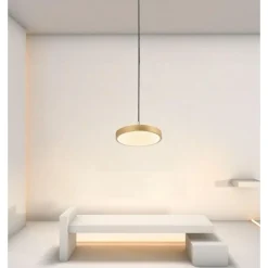 LAMPADARIO A SOSPENSIONE LED 40W ORO CERCHIO TONDO MODERNO MINIMAL LUCE 4000K 32910