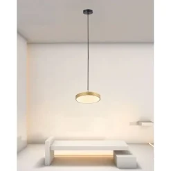 LAMPADARIO A SOSPENSIONE LED 40W ORO CERCHIO TONDO MODERNO MINIMAL LUCE 4000K 32910