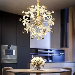 LAMPADARIO CIRCOLARE CREATIVO A PETALO CRISTALLO ILLUMINAZIONE LAMPADA CAMERA 92075