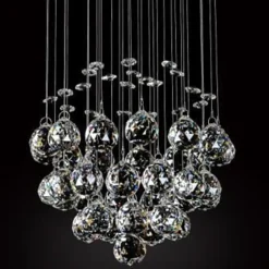 LAMPADARIO CON CRISTALLI GOCCIA DA SOFFITTO LAMPADA GU10 PENDENTE SOSPENSIONE 90620