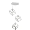 LAMPADARIO DA SOFFITTO A SOSPENSIONE 3 CUBI 3D STILE GEOMETRICO ATTACCO E27 IP20 LP-47