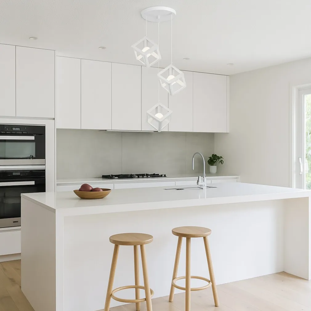 LAMPADARIO DA SOFFITTO A SOSPENSIONE 3 CUBI 3D STILE GEOMETRICO ATTACCO E27 IP20 LP-47