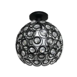 LAMPADARIO DA SOFFITTO A SOSPENSIONE PLAFONIERA SFERE CRISTALLO LAMPADA E27 C23