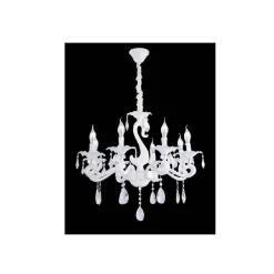 LAMPADARIO DA SOFFITTO CLASSICO 8 BRACCI ATTACCO E14 VETRO CRISTALLO A15-8