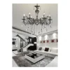 LAMPADARIO DA SOFFITTO DESIGN CLASSICO 6 BRACCI CON PENDENTI ATTACCO E14 A03-6