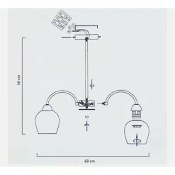 LAMPADARIO DA SOFFITTO E27 8 BRACCI MODERNO LAMPADA CON COPPE IN VETRO SOSPESA 00934
