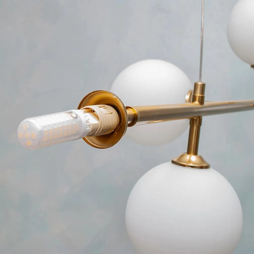 LAMPADARIO DA SOFFITTO MODERNO A SOSPENSIONE CON 6 SFERE ATTACCO LAMPADINE G9 B88