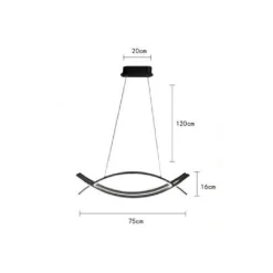 LAMPADARIO DA SOFFITTO MODERNO 2 LINEE CURVE INCROCIATE LUCE CALDA 3000K LP-27N