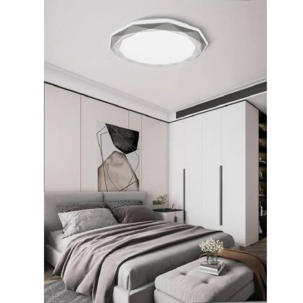 LAMPADARIO DA SOFFITTO PLAFONIERA LED 46WATT DIMMERABILE 3 TONI DI LUCE PN-10-3C